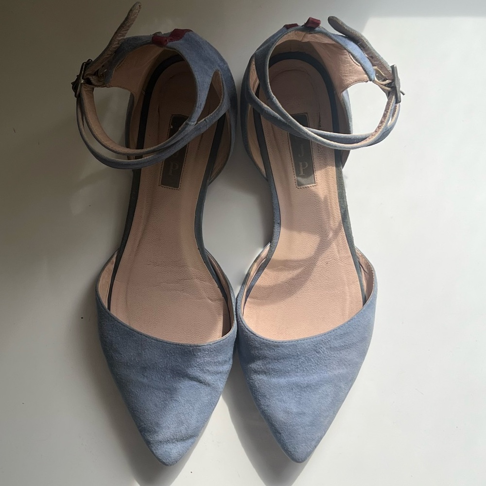 SJP by Sarah Jessica Parker Light Blue Ankle Strap Flats